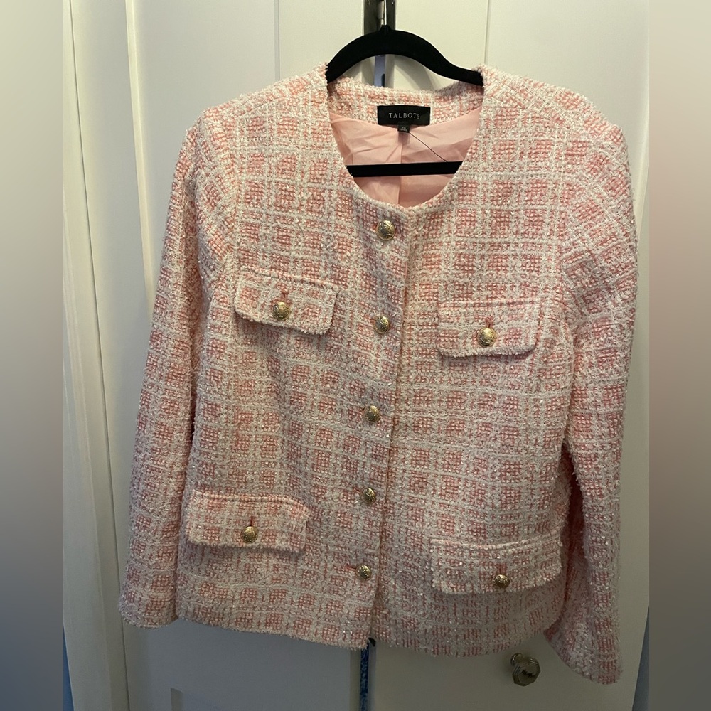 Pink Tweed Talbots Sz 18 Blazer
